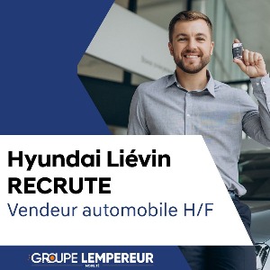 Groupe Lempereur est à la recherche d'un vendeur automobile pour la société CAREXEL, Hyundai située à Liévin