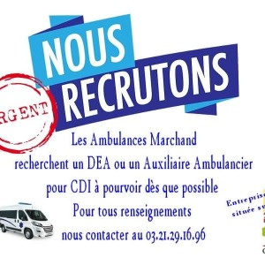 Les ambulances Marchand recrutent à Grenay