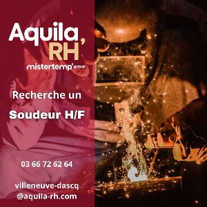 Aquila RH VilleneuvedAscq recherche un #SOUDEUR fil fourré (H/F)