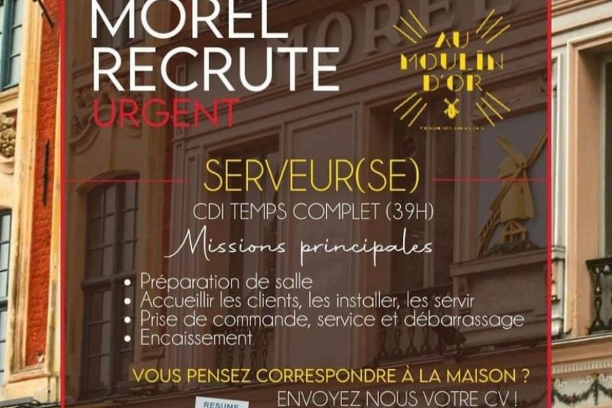 Morel recrute un serveur (h/f)